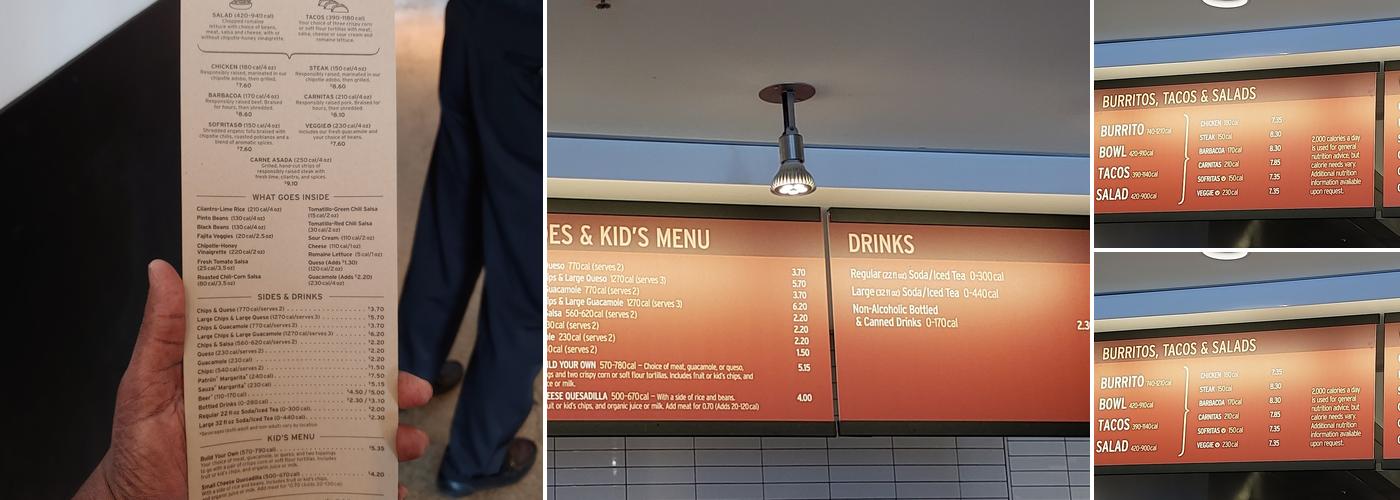 Chipotle Mexican Grill Menu