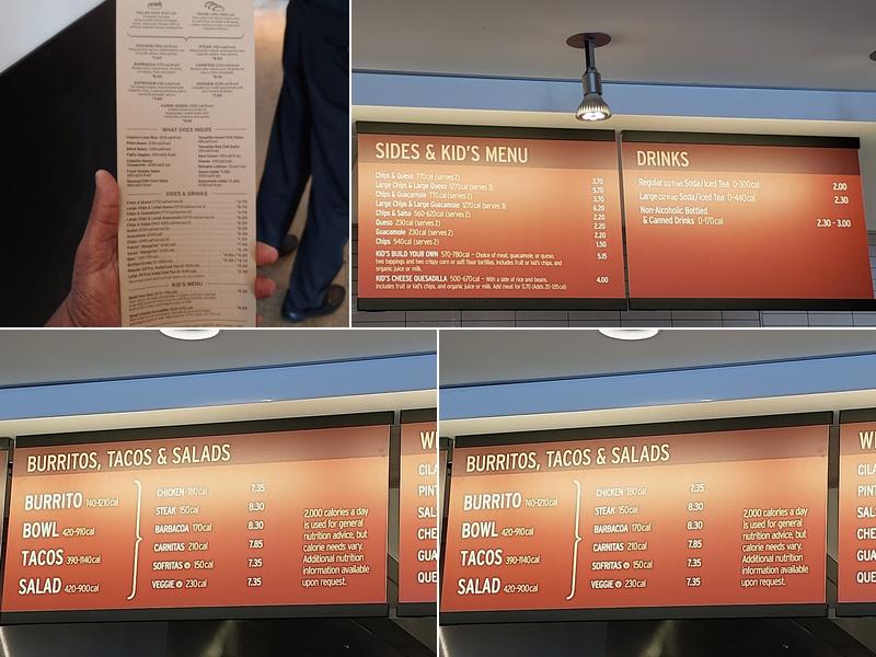Chipotle Mexican Grill Menu