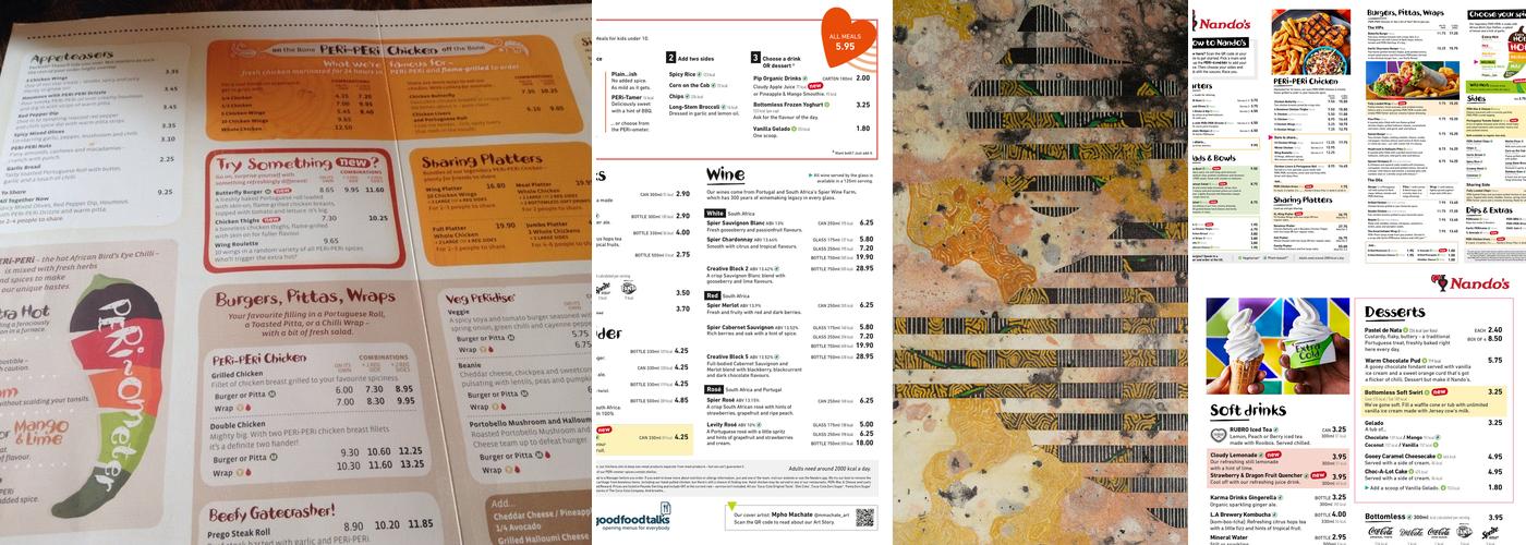 Nando's Warrington - Golden Square Menu