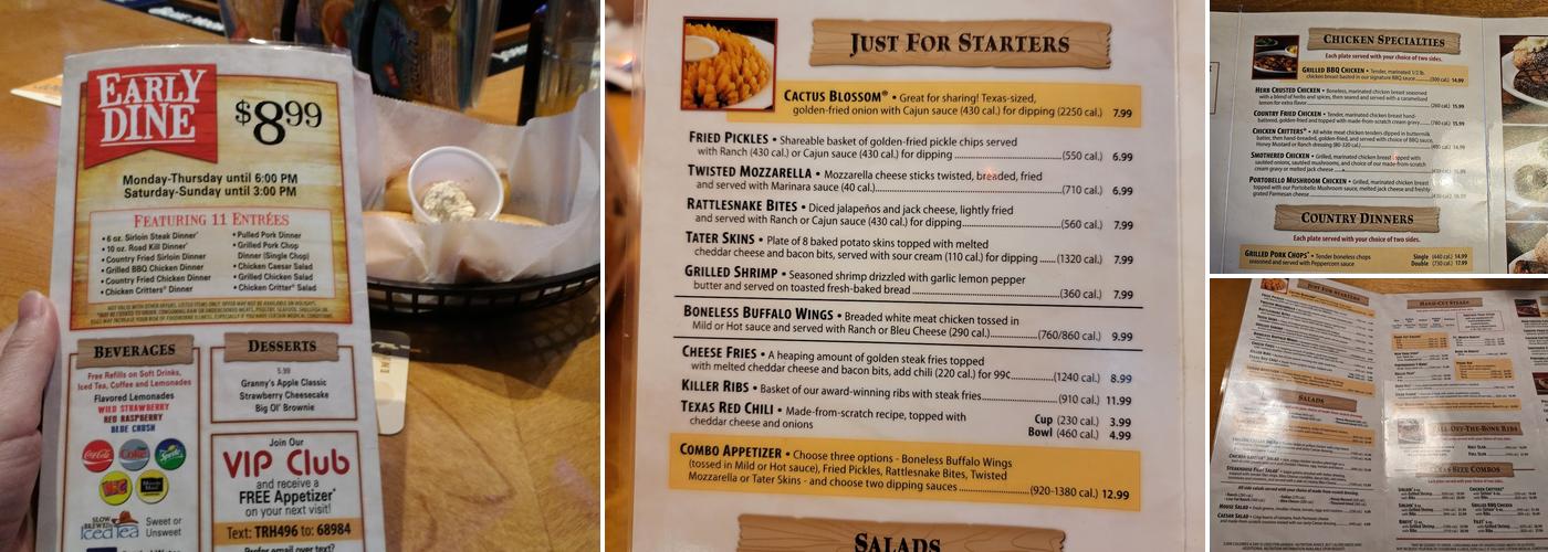 Texas Roadhouse Menu