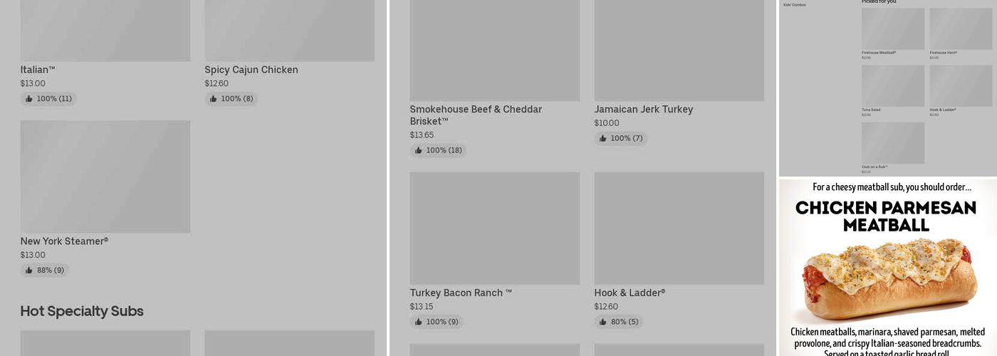 Firehouse Subs Plantation Menu