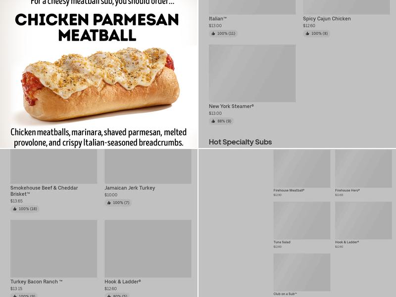 Firehouse Subs Plantation Menu