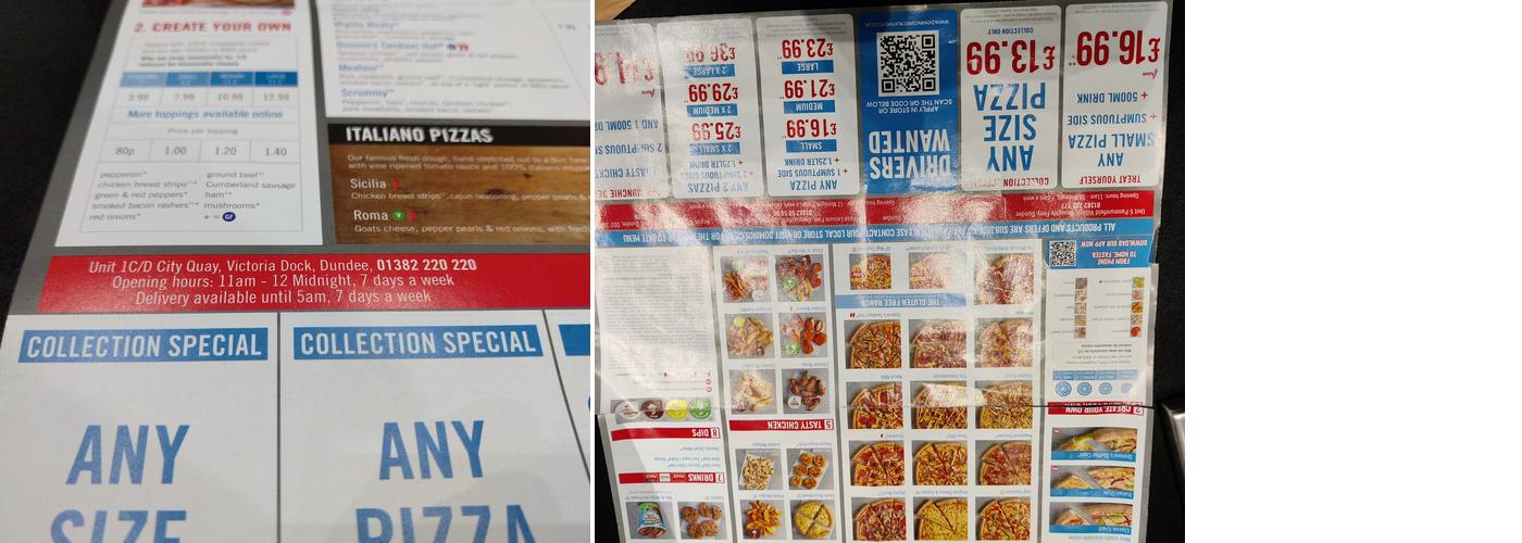 Domino's Pizza - Dundee - City Quay Menu