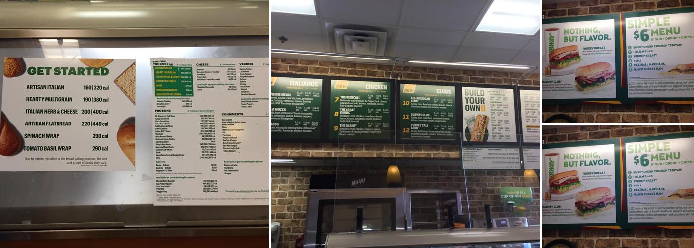 Subway Menu