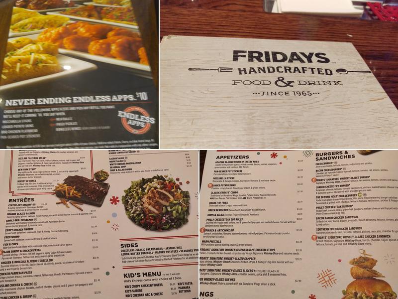 TGI Fridays Menu