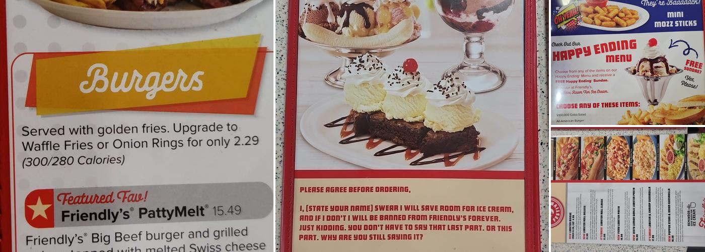 Friendly's Menu