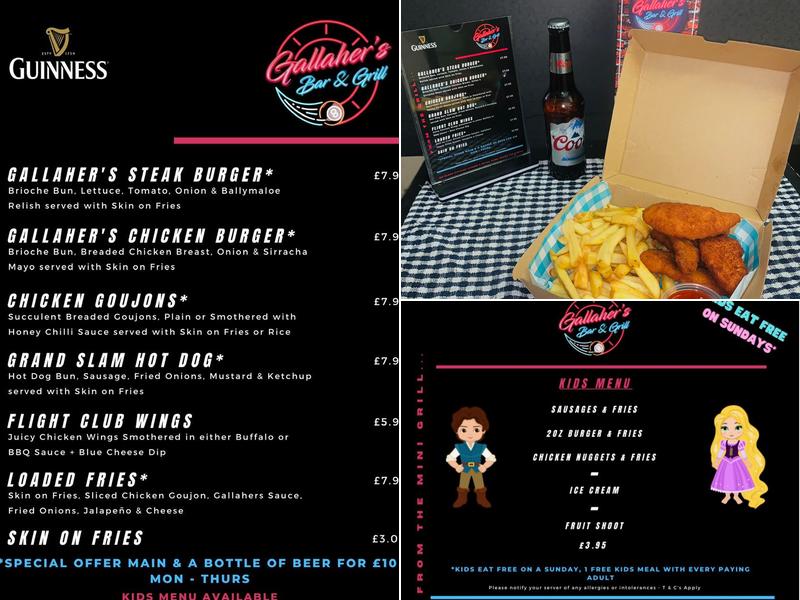 Gallahers Bar Menu