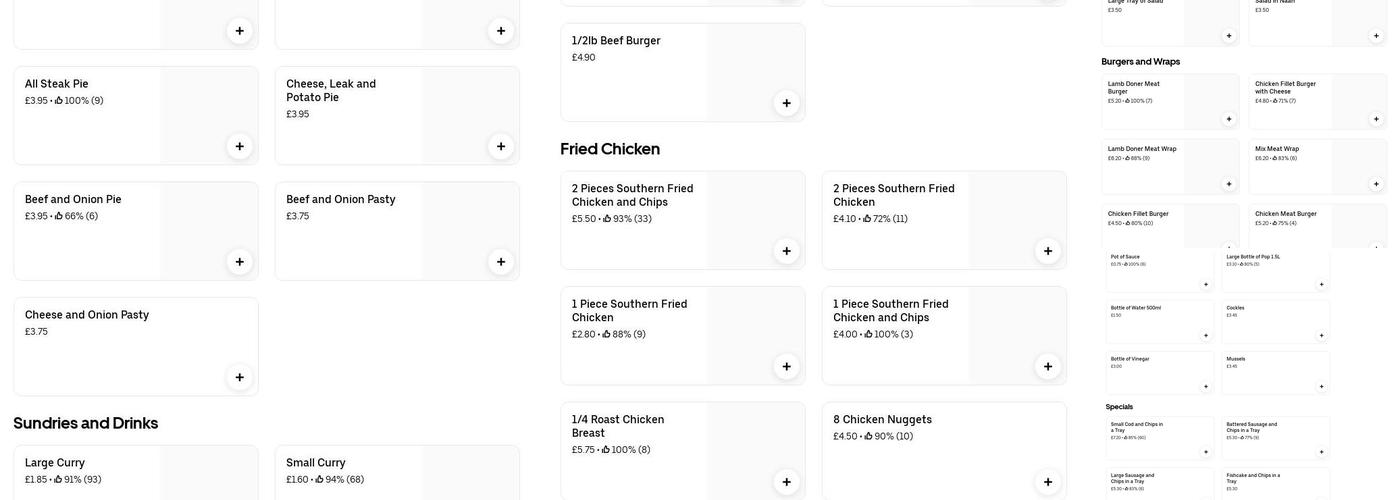 Highfield Chippy Menu