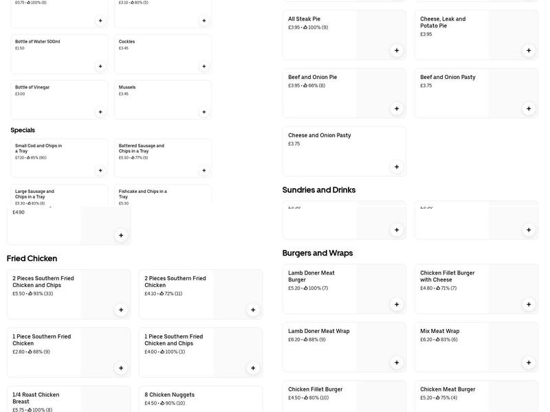 Highfield Chippy Menu