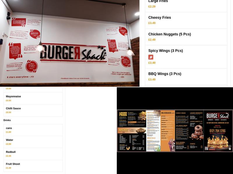 BurgerShack Hodge Hill Menu