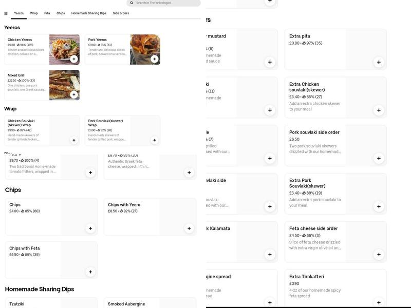 The Yeerologist Menu