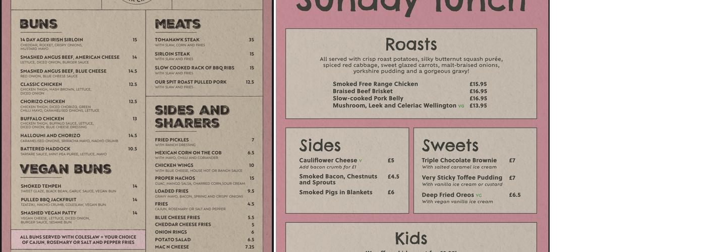 The Park Crescent Menu