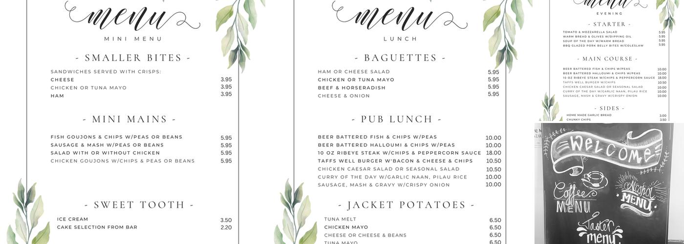 The Taffs Well Inn Menu