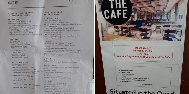 The Café Menu