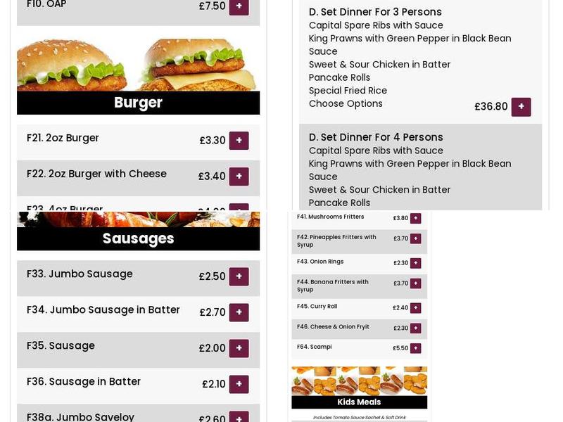 The Master Chippy Chinese take away &fish &chip Menu