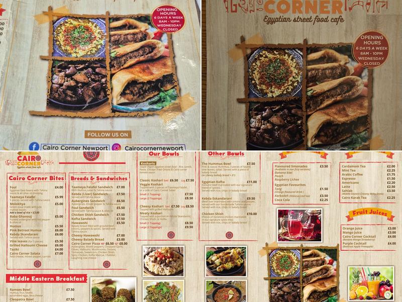 Cairo Corner Menu