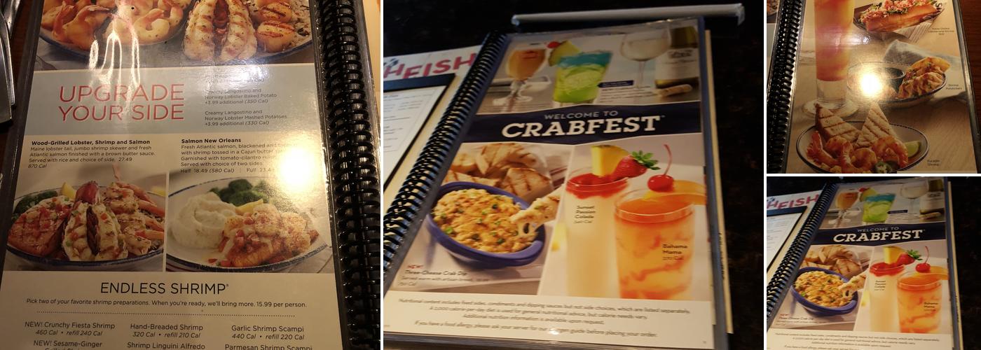 Red Lobster Menu