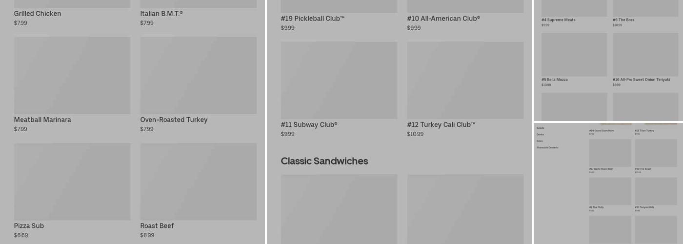 Subway Menu