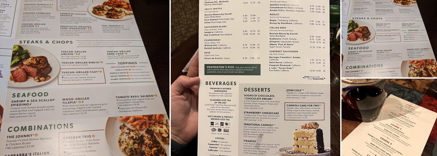 Carrabba's Italian Grill Menu