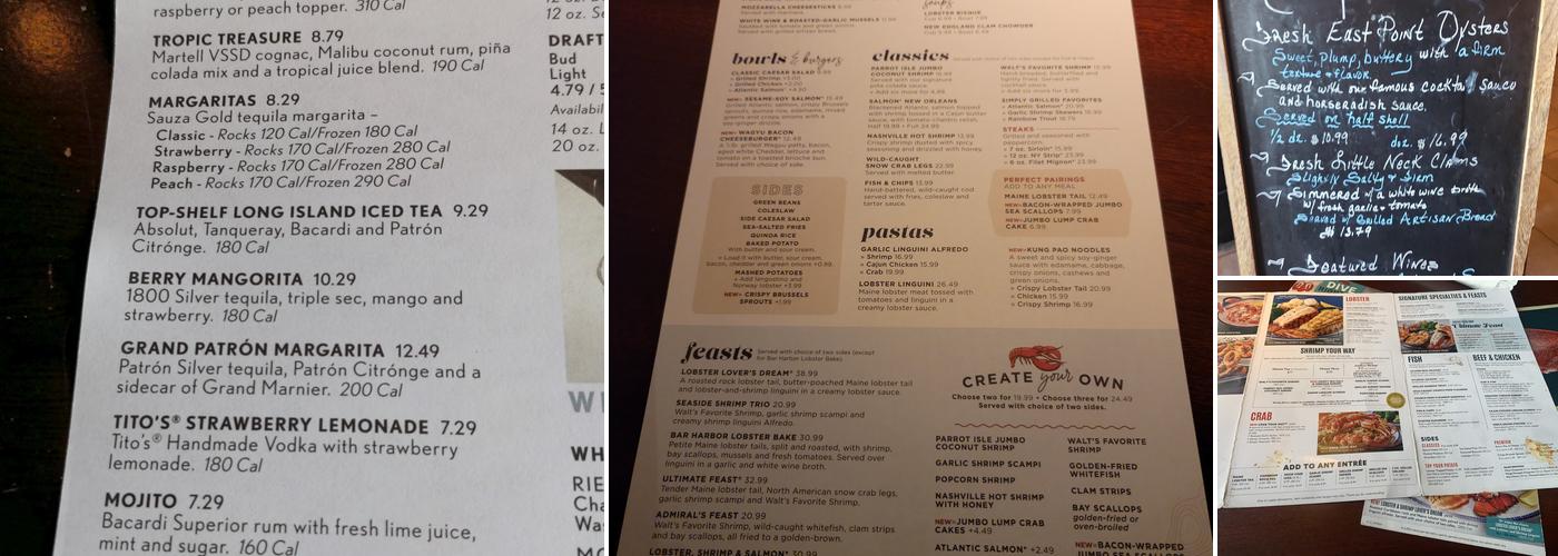 Red Lobster Menu