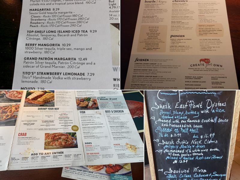 Red Lobster Menu