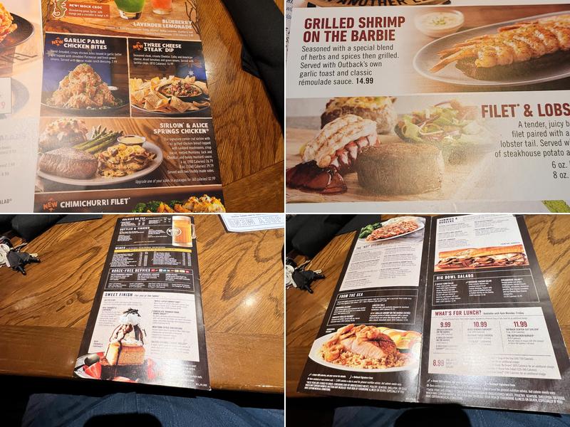 Outback Steakhouse Menu
