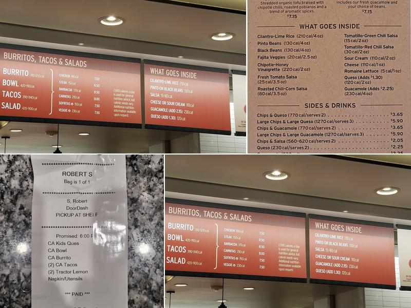 Chipotle Mexican Grill Menu