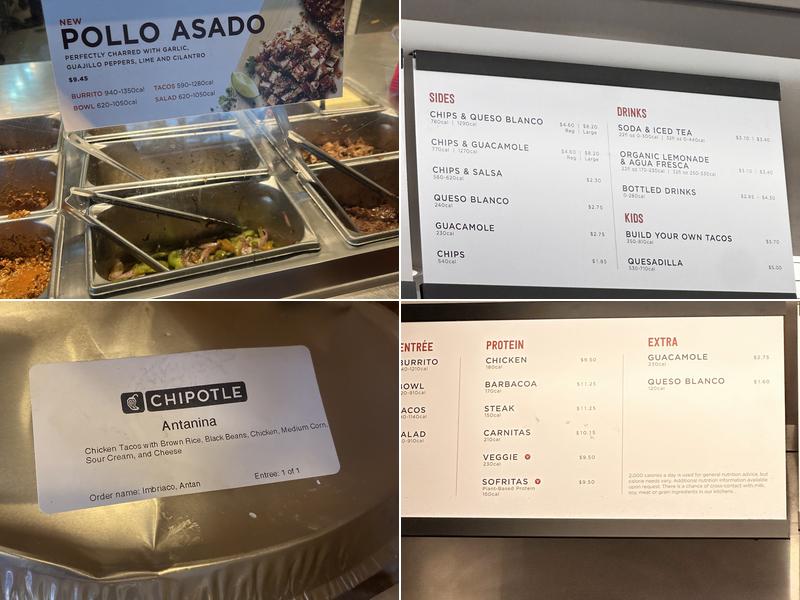 Chipotle Mexican Grill Menu
