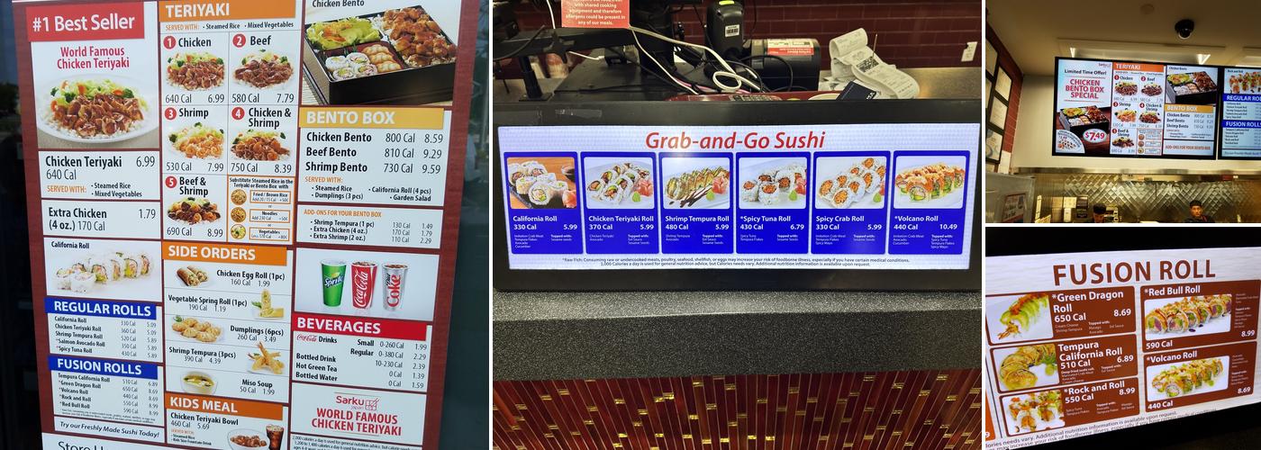 Sarku Japan Teriyaki & Sushi Express Menu