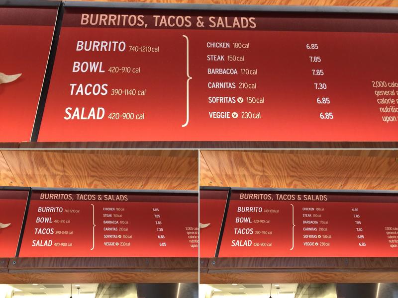 Chipotle Mexican Grill Menu