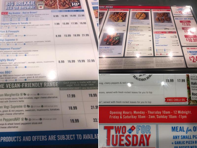 Domino's Pizza - Paisley Menu