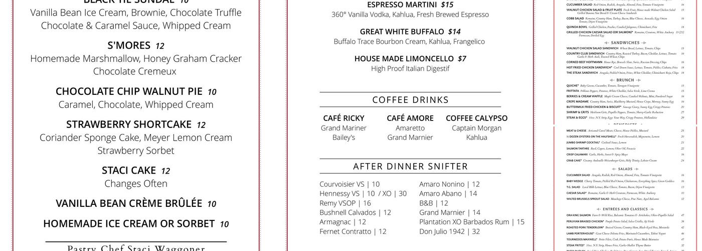 Dudley's On Short Menu