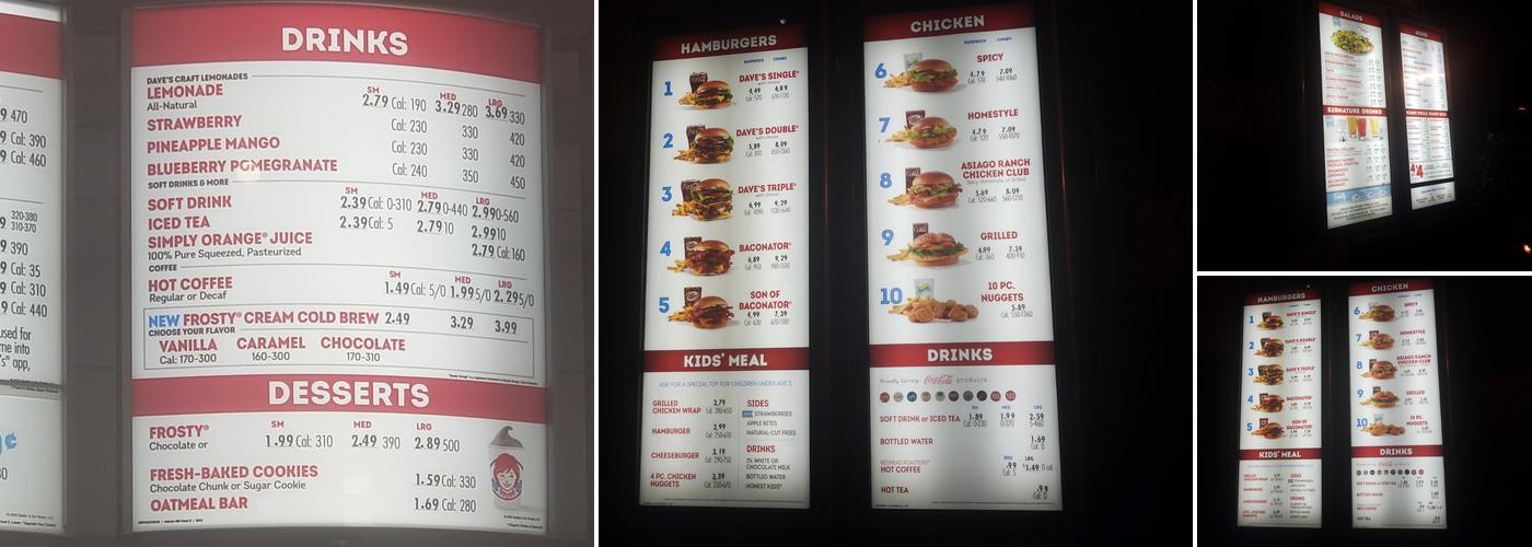 Wendy's Menu