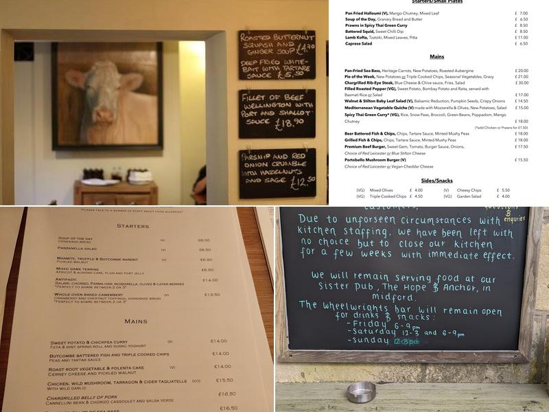 Wheelwrights Arms Country Inn & Pub Menu