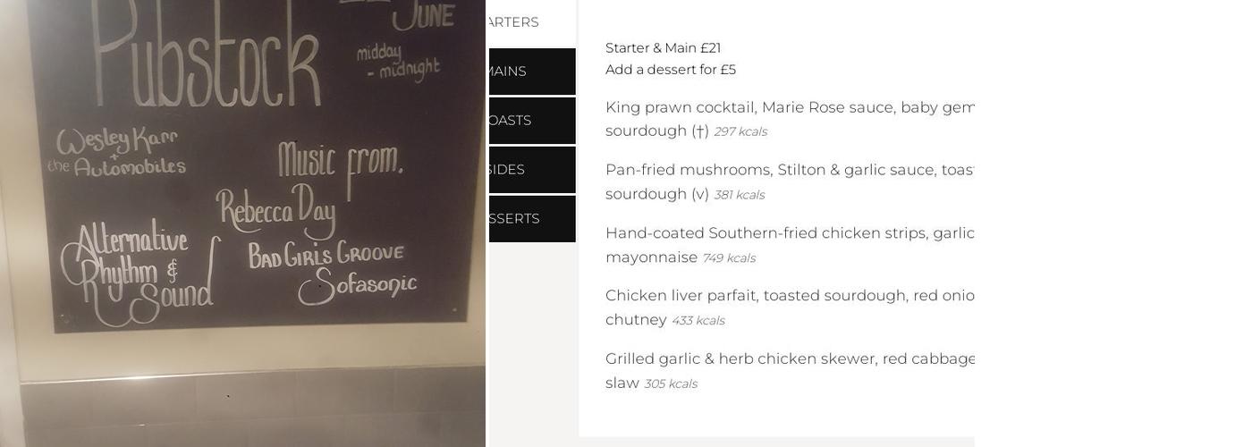 White Horse Menu