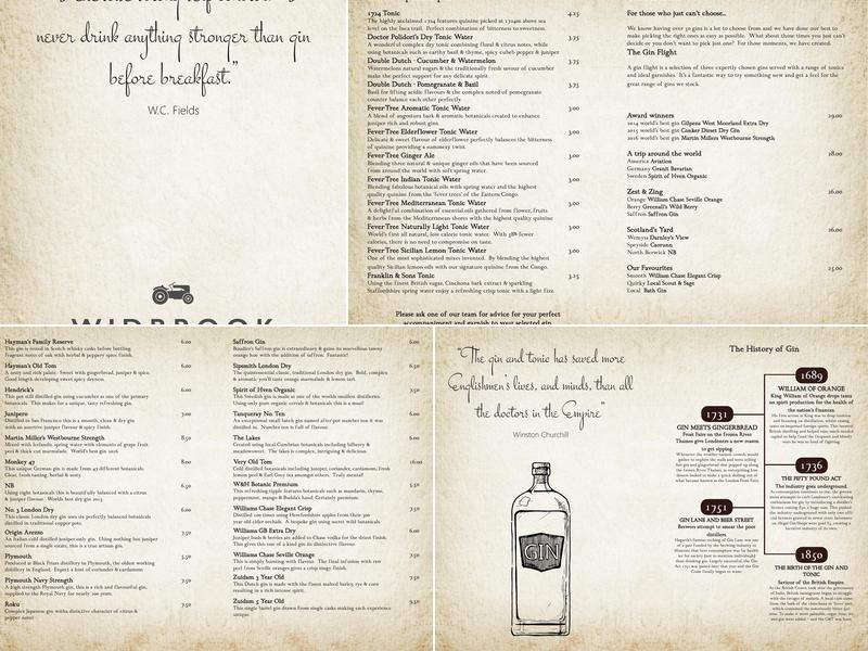 The Kitchen at Widbrook Grange Menu