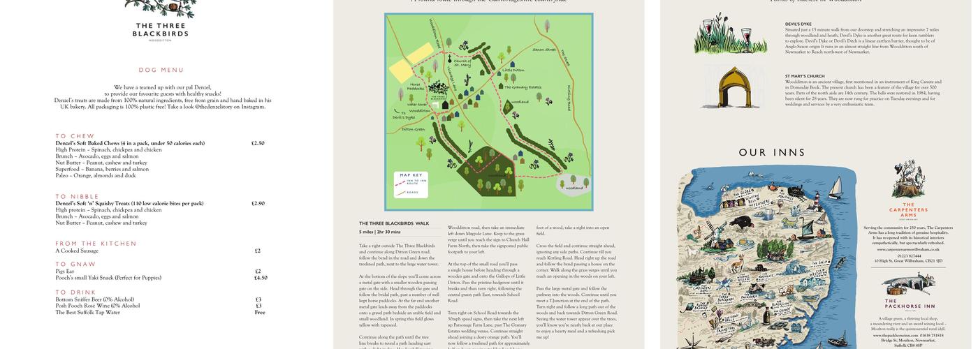 The Three Blackbirds Menu