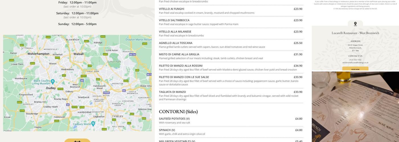 Lucarelli Restaurant Menu