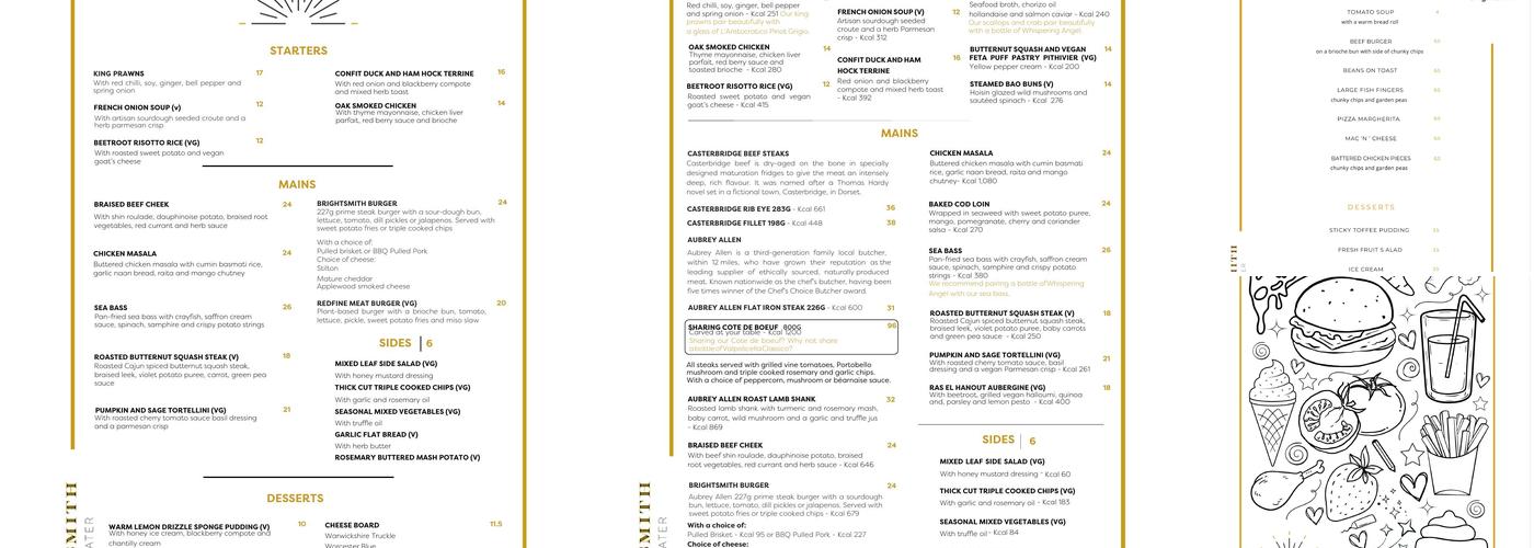 Brightsmith Menu