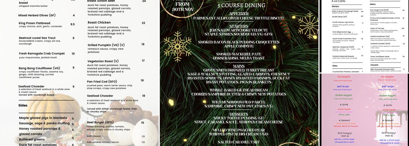 Finbar's of West Bay Menu