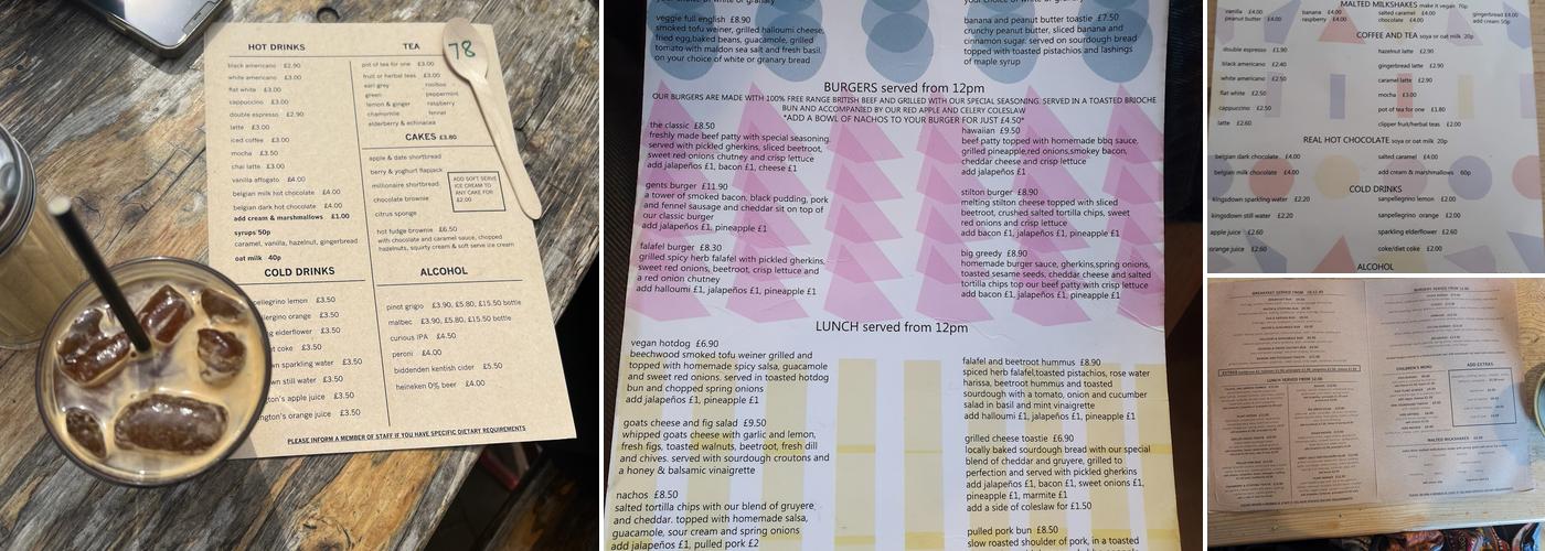 The Greedy Cow Cafe Menu