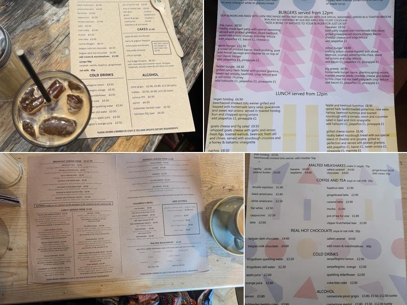 The Greedy Cow Cafe Menu