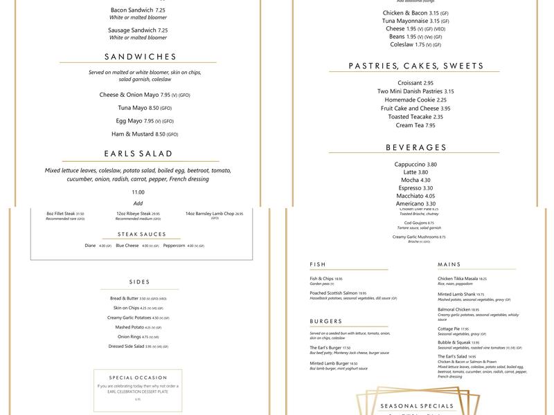 Cafe Bar Concerto Menu