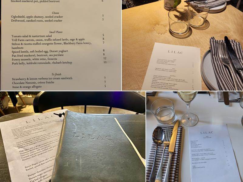 Lilac Restaurant & Wine Bar Menu