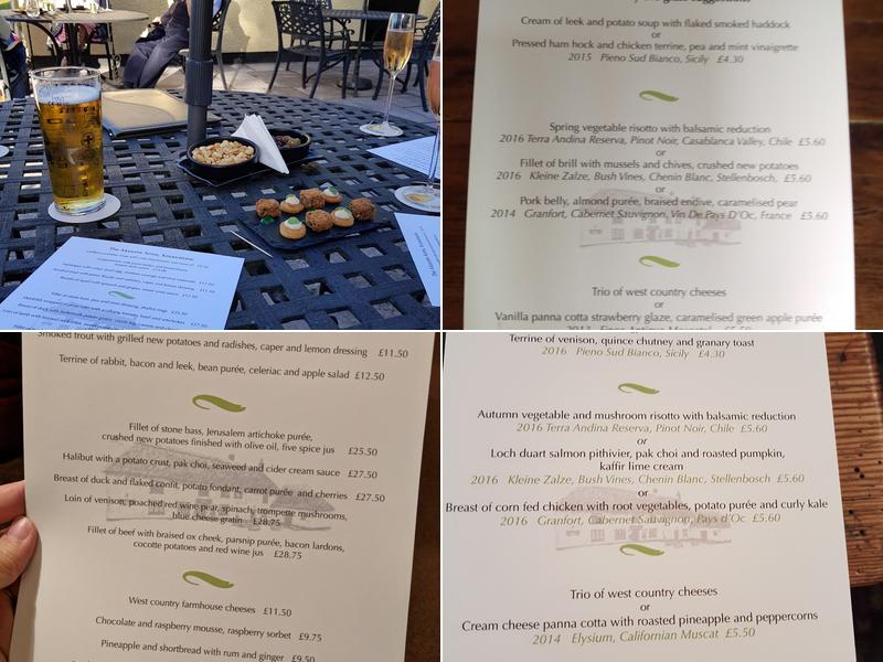 The Masons Arms, Knowstone Menu