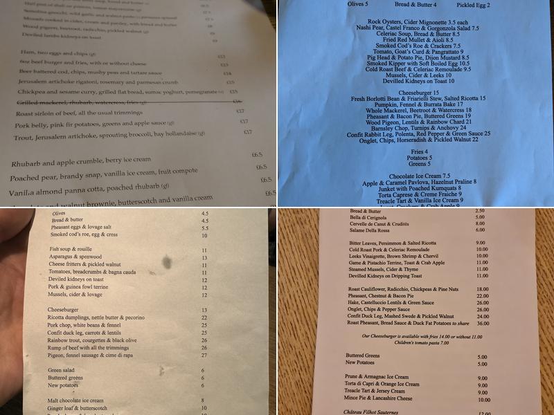 The Woolpack Inn Menu