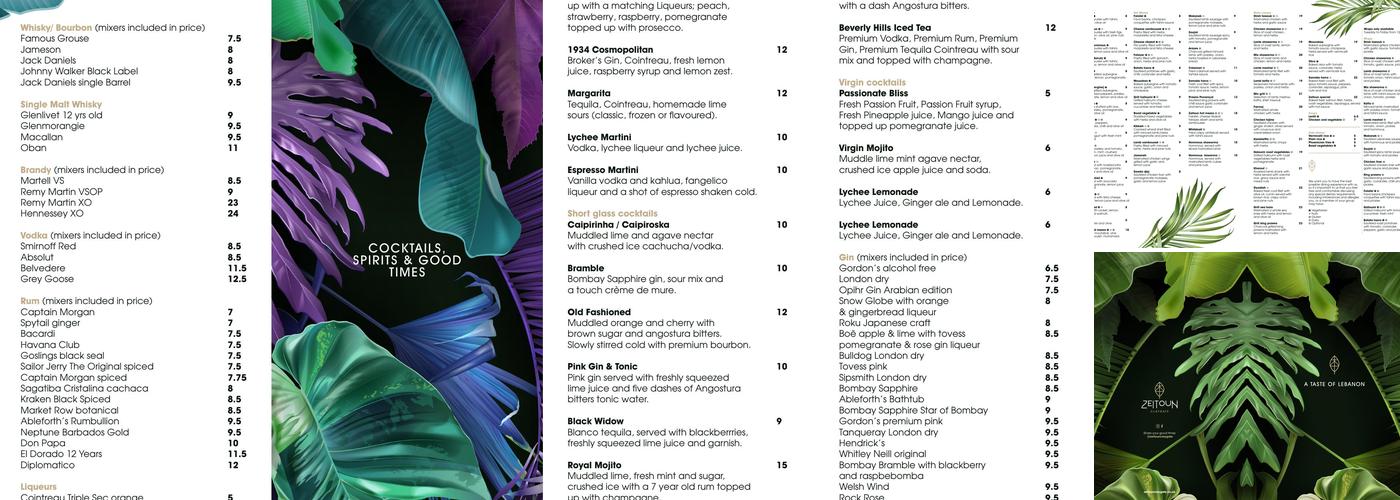 Zeitoun Claygate Menu