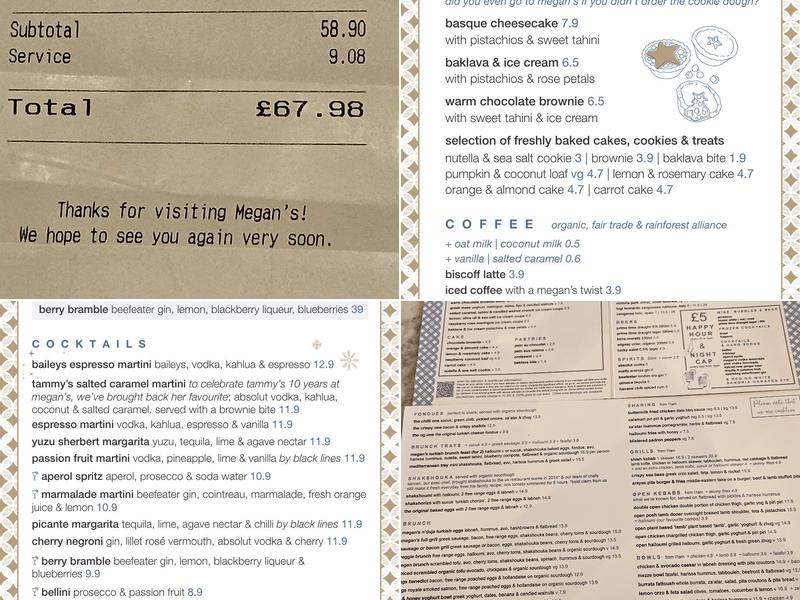 Megan's by the Castle Restaurant (Guildford) Menu