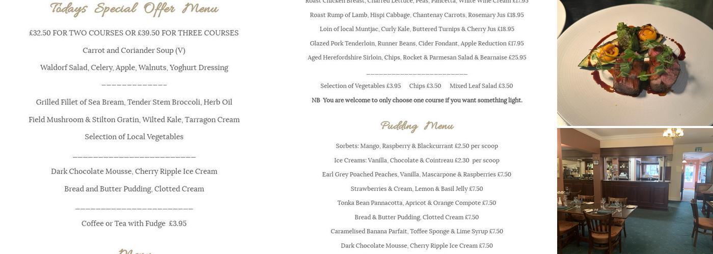 Corse Lawn Bistro Menu