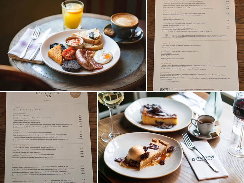 The Beckford Inn Menu